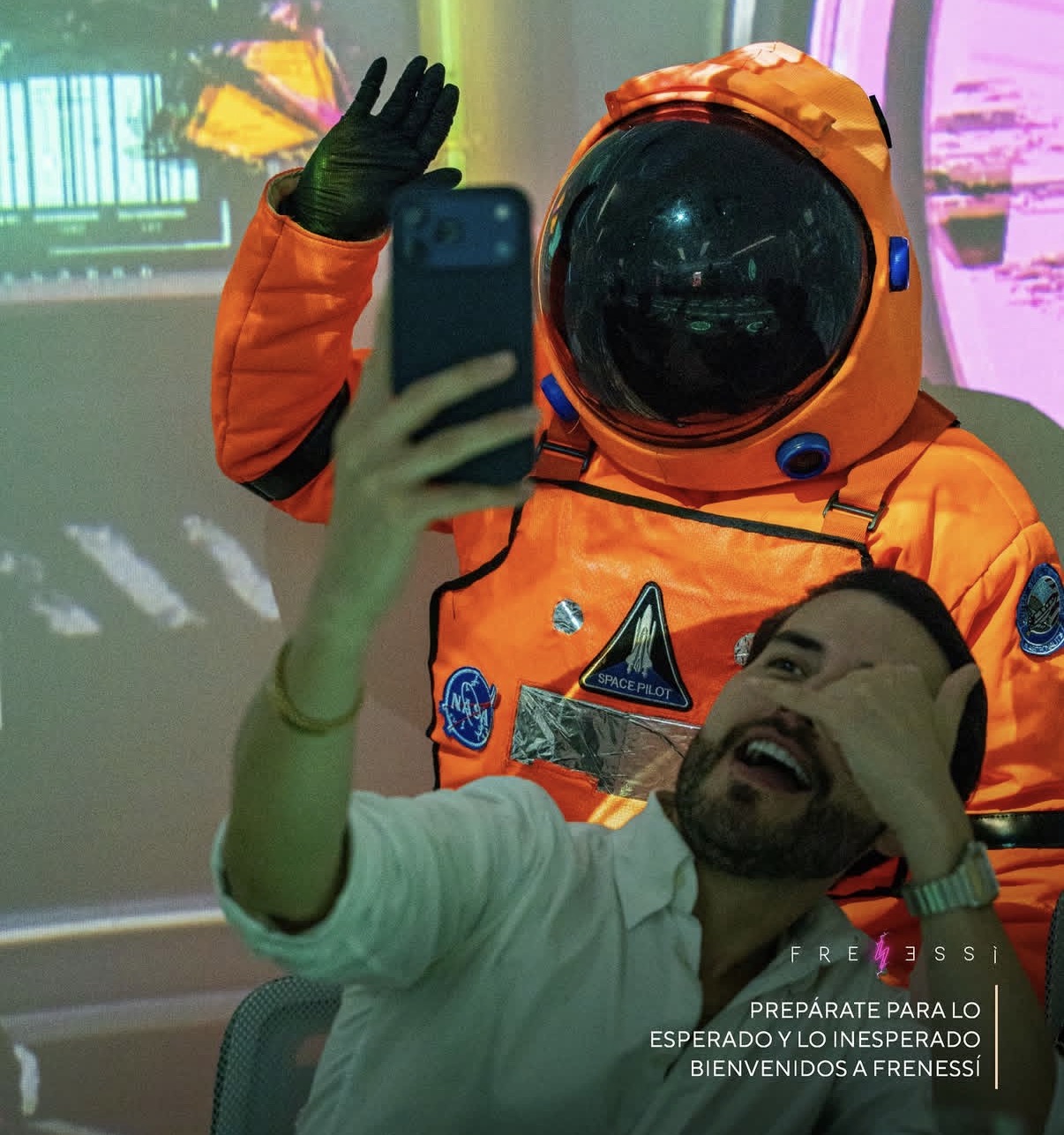 Guest selfie with astronaut — the unexpected